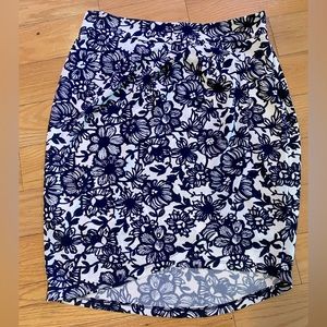 Navy & White Skirt - The Limited